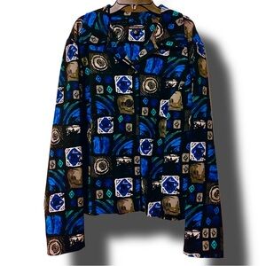 Women’s Vintage Multi-colored streetwear Briggs New York blazer. Size XL.